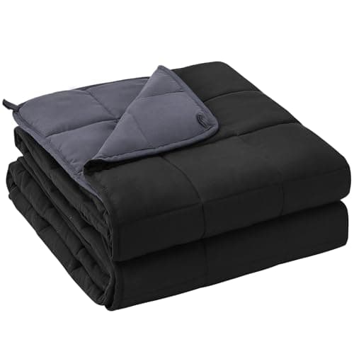 yescool Weighted Blanket for Adults (20 lbs, 60" x 80",Grey& Black) Cooling Heavy Blanket for Sleeping Perfect for 190-210 lbs, Queen Size Breathable Blanket with Premium Glass Bead, Machine Washable