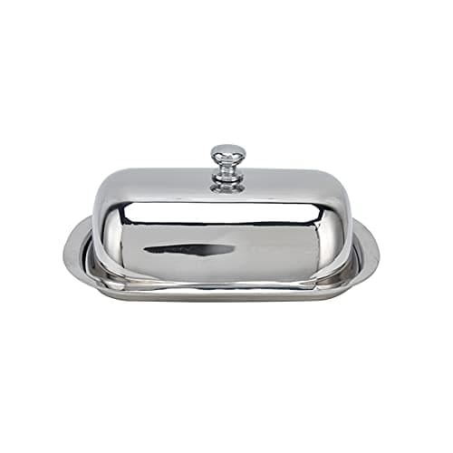 Butter Dish, Stainless Steel Double Covered Butter Dish Butter Container with Lid and Handle for Kitchen Food Storage