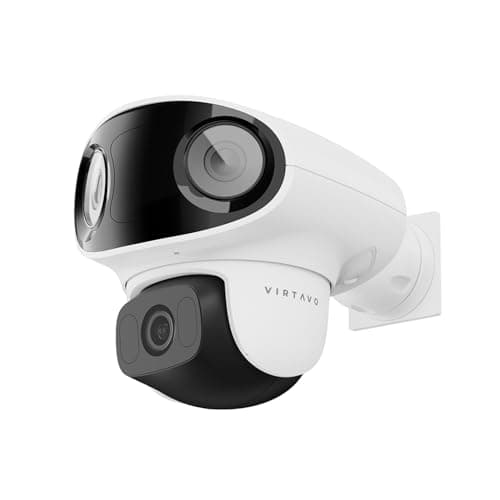 virtavo Outdoor Wired Security Camera, 360° Pan/Tilt, Color Night Vision, AI Motion Detection, Starlight Lens, 2-Way Audio, Weatherproof, Cloud/SD Storage for Home Security