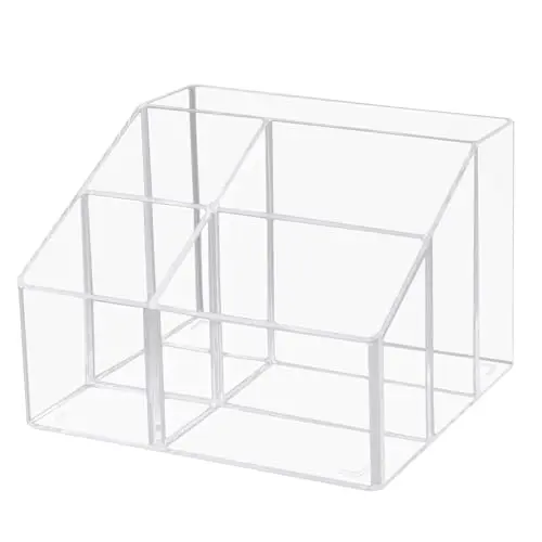 HSYMQ Acrylic Desk Organizers, Clear Pen Holder and Pencil Holder Display Stand for Office, School and Home