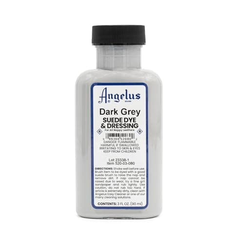 Angelus Brand Suede & Nubuck Dye & Dressing w/Applicator - 3 oz, Dark Grey
