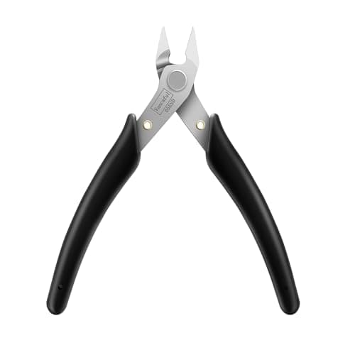 VANCAFUL Wire Cutter, Flush Cutter, ESD Micro Cutter, Stainless Steel Side Cutter, Soft Silicone Handle Sprue Cutting Pliers to Cut Wire and Plastic(1Pack)