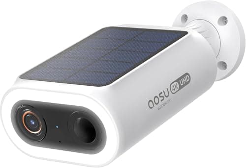 AOSU Solar Security Camera Wireless Outdoor 4K SolarCam P1 Max with Extra Solar Panel, Security Camera for Home Security with Enhanced AI Detection for Fences & Parking
