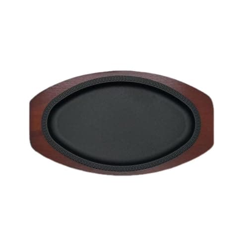 SZTNKSKJ Steak Plate Sizzle Platter - Cast Iron Bakeware, Square Pan & Skillet for Roti (Oval 24 * 14cm)
