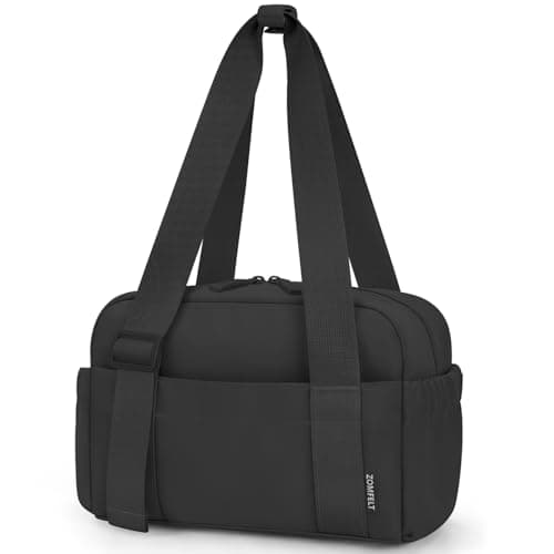 ZOMFELT Insulated Lunch Bag Women Men, Cute Lunch Box for Women Men, Leakproof Large Capacity Lunch Tote Bags with Adjustable Shoulder Strap for Work Office Outdoor Picnic Camping, Black