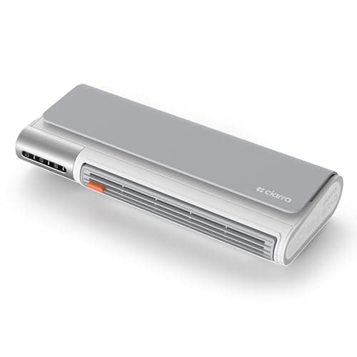 CIARRA Portable Fan and Heater Combo, Electric Space Heater with Timer for Indoor Use, Small Desk Heaters for Office Bedroom Bathroom Living Room RV, PTC Fast Heating, Safety Protection