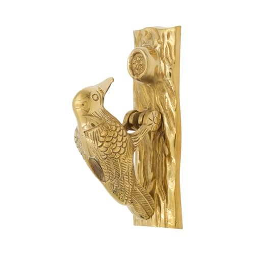 Wood Pecker Door Knocker in Solid Brass (Brass)