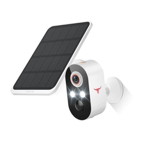 FameVibe 1080p Solar Security Camera Wireless, Smart AI Human Detection, 2-Way Audio, Color Night Vision, Cloud Storage, 2.4G WiFi, Indoor/Outdoor Surveillance Bullet Cam (1 Pack)