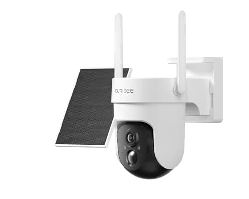 CURISEE 2K Security Cameras Wireless Outdoor, Solar Powered Cameras for Home Security with 360° Viewing, PIR Motion Detection, Color Night Vision, 2.4Ghz WiFi, 2-Way Audio, Cloud/SD, Works with Alexa