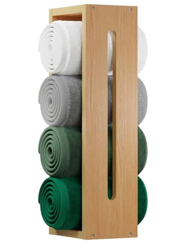 Bamboo Wall Mounted Towel Racks for Bathroom - Shelf - Wooden Towel Holder