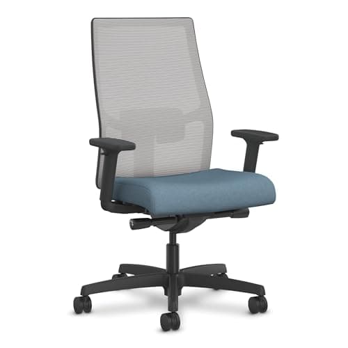 HON Ignition 2.0 Ergonomic Office Chair, Adjustable Tilt, Swivel Wheels, Comfy for Long Hours, Home Office Desk Chairs, Blue