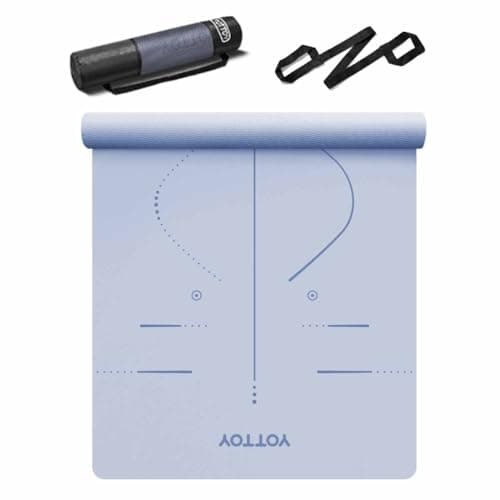 YOTTOY Yoga Mat, 72"x 32"x1/3" Extra Wide Non-Slip Exercise Fitness Yoga Mats,Eco-Friendly TPE Exercise Mats for Women Men Home Workout with Strap Bag (Nile, 72x32x1/3)