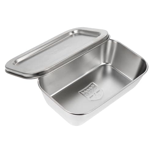 HAKIDZEL 1pc Box stainless steel storage box food storage container fridge crisper butter keeper dish butter holder with lid butter serving dish cheese 304 stainless steel vegetable makeup