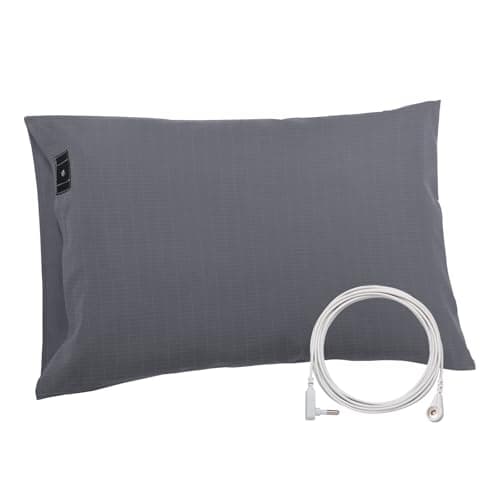 Grounding Pillowcase Grounding Pillow Case, 20"x36" Grounding Pillowcases King Size with 15ft Grounding Cord for Better Sleep Improve Energy, Grey