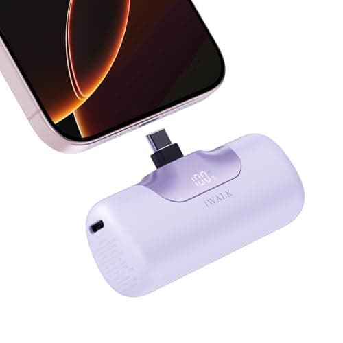 iWALK Portable Charger 5500mAh Next-Gen Small Power Bank 22.5W Fast Charging Battery USB-C Portable Phone Charger for iPhone 17/16/15 17 Plus 17 Pro Max iPad, Samsung Galaxy S25 S24 S23 Android,Purple