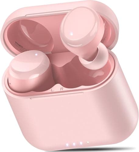 TOZO T6 True Wireless Earbuds Bluetooth 5.3 Headphones 50H Long Playtime, Wireless Charging Case, IPX8 Waterproof Stereo Earphones, Built-in Mic Calls, Headset Premium Deep Bass 32 Preset EQs via APP