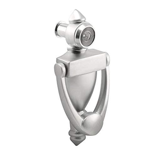 "Nuk3y Door Knocker & Viewer, 9/16 in. Bore, 220-Degree View Angle (5-1/2"" Height, Satin Nickel)"