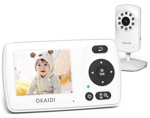 OKAIDI Video Baby Monitor with Camera and Audio, 2.4'' Portable Travel Baby Monitor No WiFi, Infrared Night Vision, VOX Mode, 1000ft Long Range, Ideal for Baby/Pet/Elderly