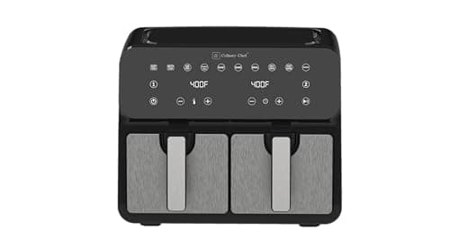 Culinary Chef 9.5-Quart Electric Air Fryer, Dual Basket (4.75qt*2), Adjustable Temperature, Touch Panel Control, One-Touch Cook Functions, and 360° Rapid Cooking, 1700 Watt Power