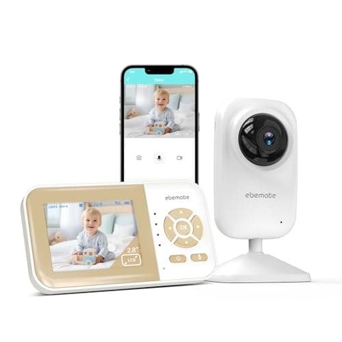 ebemate Video Baby Monitor Camera,2-Way Talk Audio Cam Monitor with Lullabies Baby Monitoring with 2.8" LCD Screen-EB29
