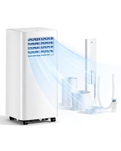 EnerGlow 8000 BTU Portable Air Conditioners - Cools 350 Sq.Ft., 3-in-1 Portable AC Units for Rooms with Remote Control,Sleep Mode,24H Timer, AC Unit for Bedroom Dorms Apartment, Window Kit Included