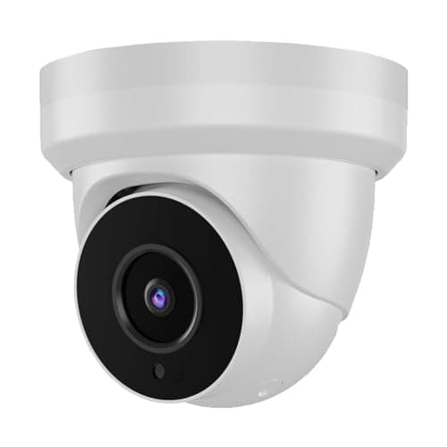 Tennoz 8MP 4K IP PoE Turret Camera Outdoor, H.265 PoE IP Security Dome Camera with 80ft Night Vision, 2.8mm Lens, 105° Wide Angle, Built-in Mic, WDR, Compatible with Third-Party NVRs and Software