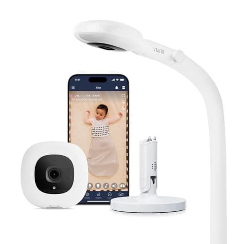 Nanit Pro Smart Baby Monitor with Flex Stand and Floor Stand - 1080p HD Video, Sleep Tracking, 2-Way Audio, Sound/Motion/Cry Notifications, Night Vision - for Home & Travel