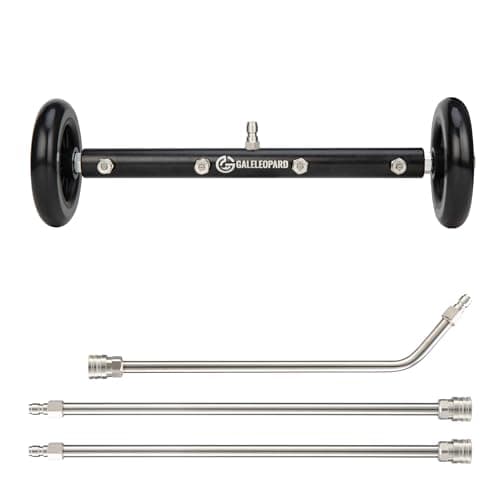 GALELEOPARD Pressure Washer Undercarriage Cleaner, 16 Inch Undercarriage Car Washer Attachment, Pressure Washer Under Car Cleaner with 3 Pcs Extension Wand, 1/4" Quick Connector, 4000 PSI