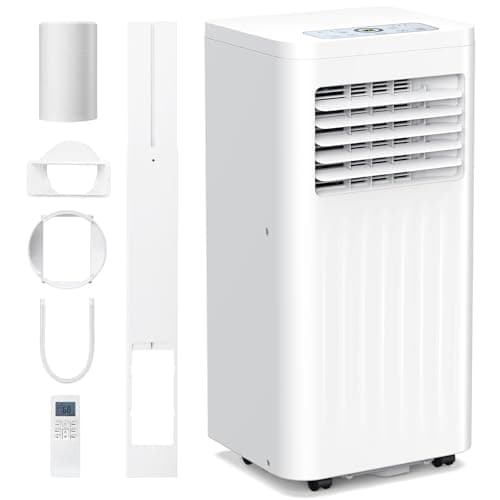 Electactic 10000 BTU Quiet Portable Ac Unit for Room up 400 Sq.Ft, Portable Air Conditioners with Cooling, Fan, Sleep Mode, Dehumidifier, 24H Timer, Remote Control, Drain Hose