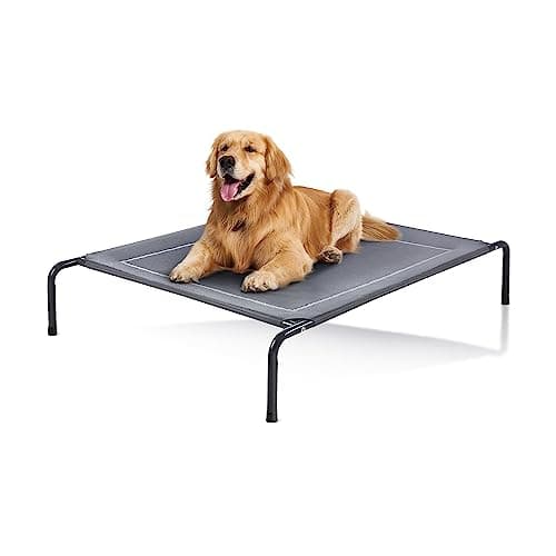 Love's Cabin 49in Outdoor Elevated Dog Bed - Pet Hammock for Extra Large, Medium, Small Dogs - Portable Cot for Camping or Beach, Durable Fall Frame With Breathable Mesh