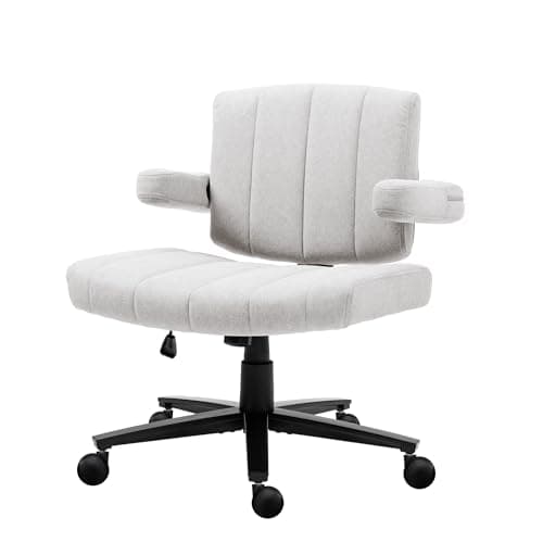 Vigosit Ergonomic Criss Cross Office Chair - Adjustable Desk Chair with Wide Armrests, Anti-Grip Fabric, 265lbs Capacity (Grey)
