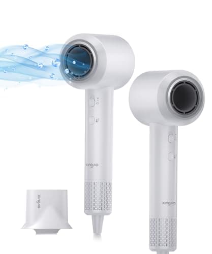 High Speed Ionic Hair Dryer, 1500W, Fast Dry with 110,000RPM High-Speed Brushless Motor, 600M Negative Ions, Blow Dryer Without Heat Damage, Low Noise, for Home Travel with Magnetic Nozzle…