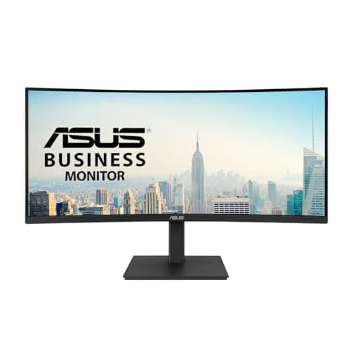 ASUS 34” Curved USB-C Docking Monitor (VA34VCPSR) - WQHD (3440x1440), 1500R Curvature, Frameless, USB-C PD 96W, RJ45, USB hub, Eye Care, Ergonomic, VESA Wall Mountable, 3 yr Warranty