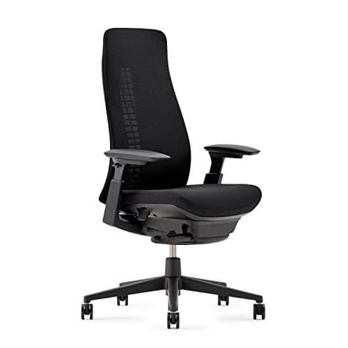Haworth Fern Ergonomic Office Chair Without Lumbar Support, Adjustable Desk Computer Chair with Breathable Mesh Finish for Home Office Furniture, Coal