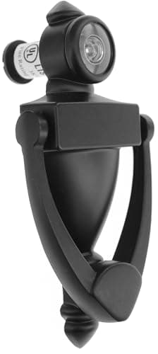 TB-SENROCA 5 inch Matte Black Door Knocker with UL-Rated 180 Degree Peephole - Premium Door Knocker for Front Door, Including Door Viewer Peephole, Ideal for Enhanced Security and Aesthetic Appeal