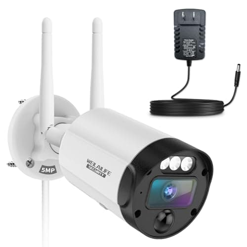 【2-Way Audio & PIR Motion Detection】 Dual Antenna Enhanced Outdoor Wireless Security Camera System, WiFi Video Surveillance, Home Security Cameras NVR, Complete with a 3M 12V1A Power Cable.