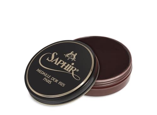 Saphir Medaille d’Or Pate De Luxe - Natural Wax Shoe Polish for Leather Shining - 100 ml - Mahogany