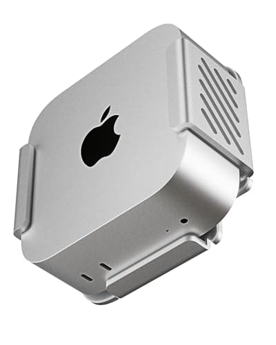 Foamy Lizard Matching Aluminum Under Desk, VESA, Wall Mount for Mac mini M4 | Anti-Scratch Silicone, Solid Metal Holder Bracket, Behind Monitor Stand, Multi-Directional, Easy Power Button Access