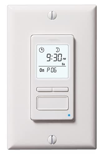 Honeywell Home RPLS740B ECONOswitch 7-Day Solar Programmable Switch, Lights and Motors, Indoor and Outdoor, Energy Saving, White