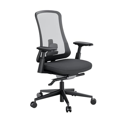 ProtoArc Ergonomic Office Chair - Flexer Pro Mesh Desk Chair with Lumbar Support, Slide Seat & 4D Armrests, Breathable Mesh from Wintex, Tilt Lock, Metal Base | for Home & Computer Work - Black