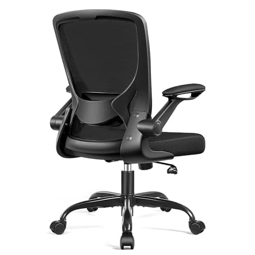 KERDOM Ergonomic Office Chair, Breathable Mesh Desk Chair, Lumbar Support Computer Chair with Wheels and Flip-up Arms, Swivel Task Chair, Adjustable Height Home Gaming Chair