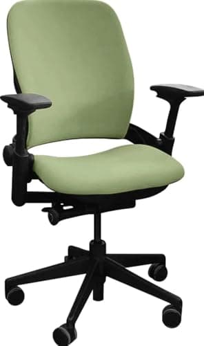 Steelcase Leap V2 - Fully Loaded w/Lumbar Support (Renewed) (Mint Green Fabric - Black Frame)