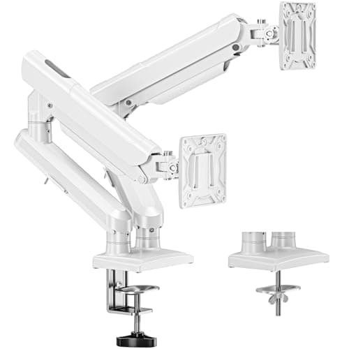 Dual Monitor Arm Fits 17 to 32 Inch Computer Screen, 22lbs per Arm, Full Motion Monitor Desk Mounts for 2 Monitors, Gas Spring Desk Mount, VESA Mount White, Freelift Pro