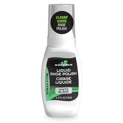 Griffin White Shoe Polish – 2.5 Oz – Instant Shine & Protection for Leather Shoes, Boots, Accessories, Quick-Drying, No Buffing Needed, Easy Sponge Applicator for Smooth, Mess Free Application