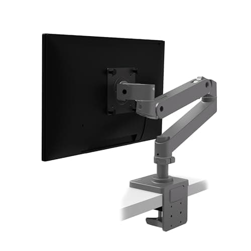 Ergotron – Upgraded LX Pro Premium Monitor Arm, Single Monitor Desk Mount – fits Flat Curved Ultrawide Computer Monitors up to 34 Inches, 4 to 22 lbs, VESA 75x75mm or 100x100mm – Dark Grey