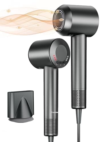 TRANXPHIT High-Speed Hair Blow Dryer: 160000 RPM Professional Hairdryer 500 Millions Negative Ionic Low Noise Thermo Control Lightweight Fast Drying with Brushless Motor for Gift Travel Home Salon