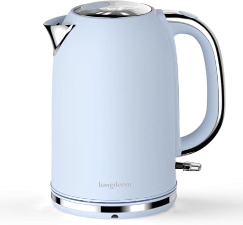 Electric Tea Kettle - 1.7L Stainless Steel, 1500W, Wide-Open Lid, Auto Shut-Off