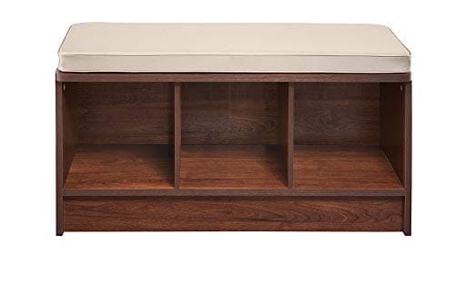 ClosetMaid 1309 3-Cube Storage Bench, Dark Cherry with Tan Cushion