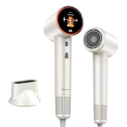 High Speed Hair Dryer 110000 RPM Ionic Blow Dryer, 1 Billion Plasma Ions Frizz Free Fast Drying for Women, Lightweight Quiet and Smart HD Screen, Magnetic Diffuser for Curly Hair with Thermo Control