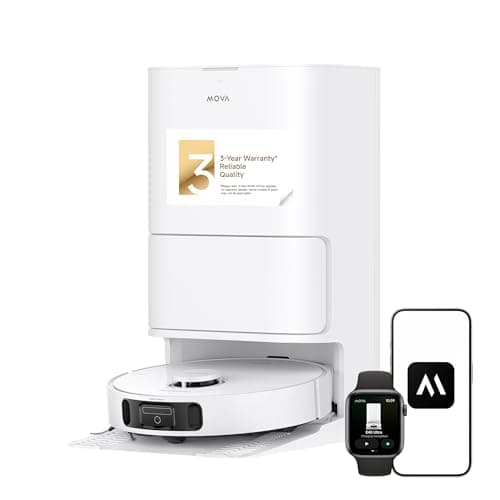 Mova E40 Ultra Robot Vacuum and Mop, 19,000Pa Suction, Extenable & Liftable Mop, All-in-One Station, Auto-Empty, Auto Washing & Hot Air Drying, 360°Obstacle Avoidance, App & Voice Control